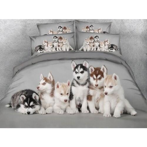3pcs All kinds Dogs printed bedding sets contains 1 blanket cover 2 pillow shams dog duvet cover set queen king size