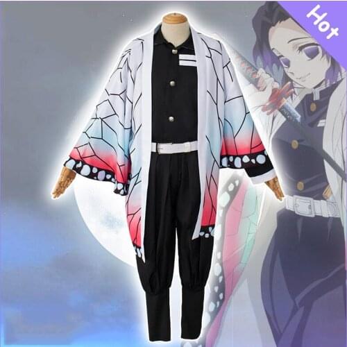 Anime Comic Demon Slayer Kimetsu no Yaiba Cosplay Costumes Kochou Shinobu Cosplay Costume Halloween Women Japanese Kimono Cloak