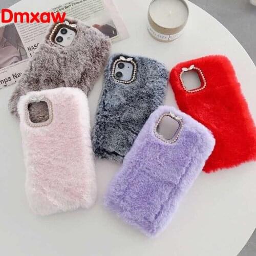 Cute Warm Case For OPPO A12E A12 A5 A3S A7 AX7 A5S F3 F1 Plus A3 F5 F1s A39 A57 Neo 9 Soft Fur Plush Furry Fluffy Cover