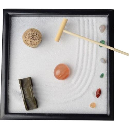Mini Zen Garden Sandbox for Desk Table Garden Desktop Decor Sandbox