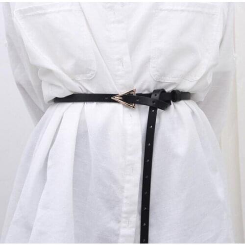 Fashion Harajuku Belt Women For Jeans Triangle Buckle Belt Solid PU Leather Dress Casual Waist ceinture femme PJ309