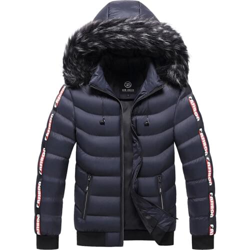 Men Parkas 2020 New Winter Hooded Fur Collar Coat Fashion Brand Mens Warm Thicken Windproof Hat Parkas Jacket Hoodied Outwear