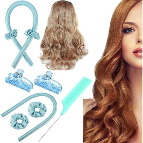 Heatless Curling Rod Headband Lazy Curler Set Silk Ribbon Not Damage Hair Make Curly Magic Wave Styling Iron Ribbon With Comb