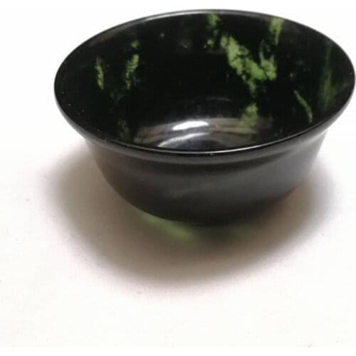 Natural Black -green jade Large Tea cup Tea set Jewelry Fine Jade Stone Tea set Jewelry