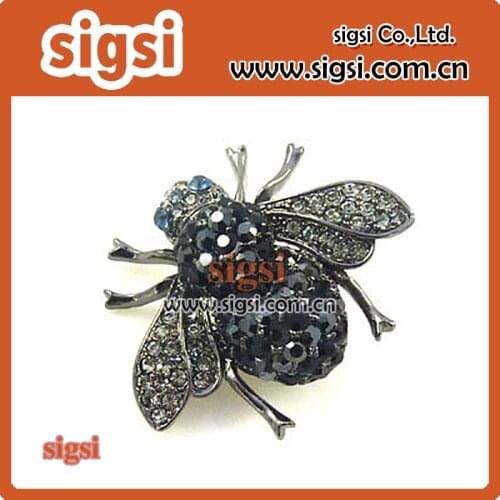 Wholesale metal insect rhinestone brooch