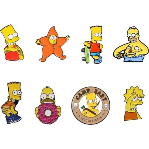 Homer Bart Lisa Enamel Alloy shoe charms shoe accessories DIY shoe decoration for croc jibz kids favor kawaii cute X-mas
