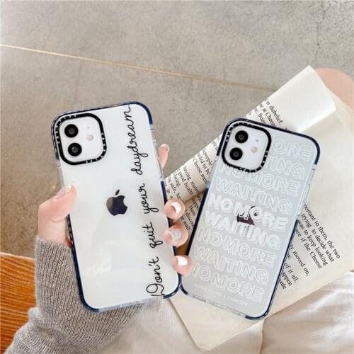 English Motto Transparent Case for iPhone 12 Pro Max Back Phone Cover for 12Mini 11Pro Max X XS XR 8 7 Plus SE 2020