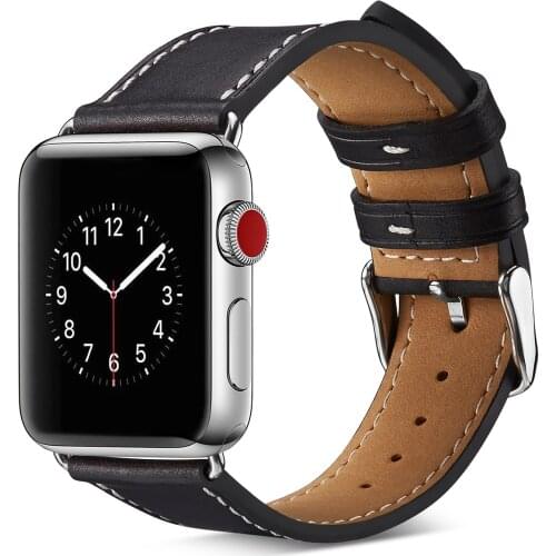 Classic buckle Leather band for Apple Watch series 6 SE 44mm 40mm leather straps for iWatch 6 5 4 3 2 1 38mm 42mm Watchbands