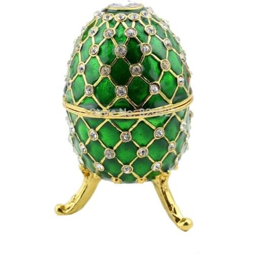 Riviera Green Egg Trinket Box, Vintage color of Jade Green Egg-Shaped Trinket Box