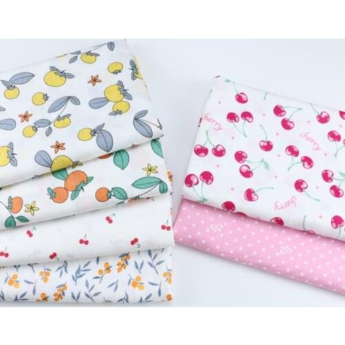 Full Sizes Cartoon Fruit Print Cotton Twill Fabric Material By Meters for DIY Sewing Quilting Baby Cloth Handmade Textile Crafts
