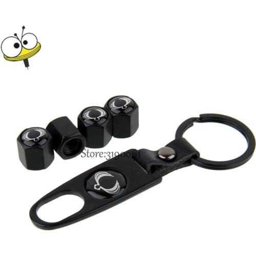 Steel Wheel Tire Valve Stems Caps Stainless Tire Valve For Ssangyong Kyron Korando Rexton Actyon Rodius Tivoli With Keychain
