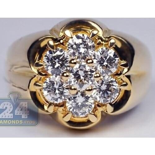 European and American Fashion Mens Modern Avant Garde Gold Natural Gemstone Diamonds Ring Wedding Band Engagement Jewelry Rings