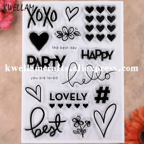 Heart Lovely Happy Party Best Day XOXO Hello Flowers scrapbook photo cards rubber stamp clear stamp transparent stamp 20121218