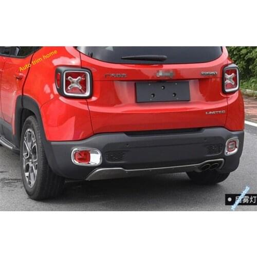 Lapetus Tail Rear Fog Lights Foglights Lamps Frame Cover Trim 2 Pcs Fit For Jeep Renegade 2015 2016 2017 2018 2019 2020 ABS