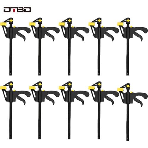 DTBD 10/8/6/5/4/3/2Pc Yellow 4 Inch F Clamp Woodworking Work Rod Clamp Clamp Kit Woodworking Reverse Clamp Diy Hand Tool