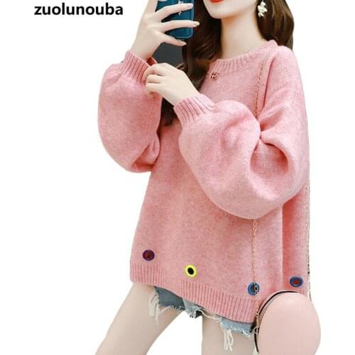 2020 Autumn And Winter Sweet Sen Women Sweater Pullover Loose Korean Loose Thick Sweet Commuter Casual Knitted Ladies Sweater