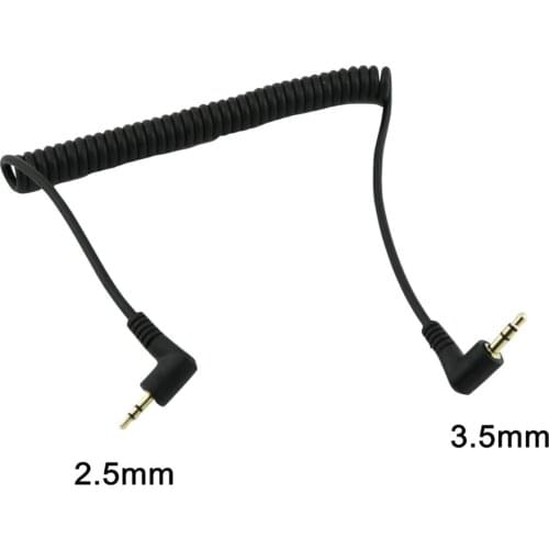 1x 5FT 2.5mm Male to 3.5mm Male M/M Stereo 3 Pole Plug Audio Coiled Spiral Adapter Connector Cable