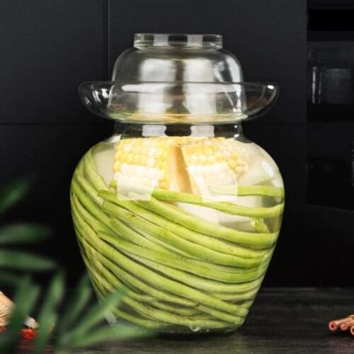 2.5L Transparent Kimchi Container Thicken Glass Pickle Jar Kitchen Accessories Food Pickled Sealed Storage Radish Pickling Jar
