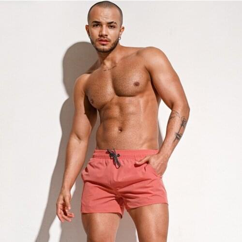 2021 solid men beach board shorts new men sexy swimwear gym sports swimming pool party shorts men swim trunks bikini swimsuits