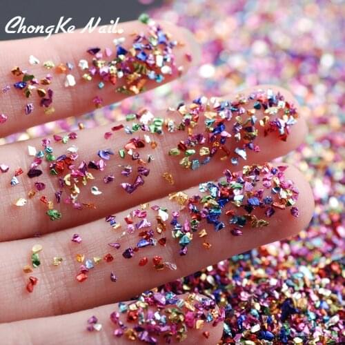 50g 15Colors Nail Art Crushed Glass Powder Decoration Broken Nail Decoration Glitter Powder 3D Decoration Rhinestones For Nail
