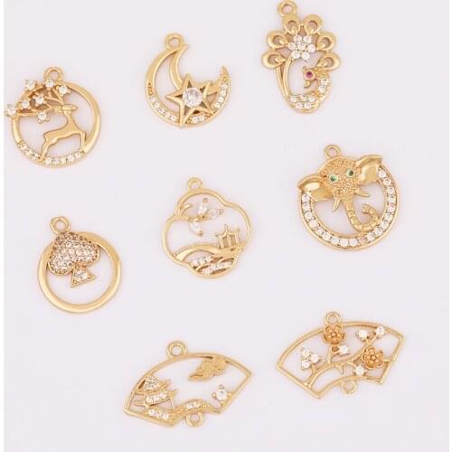 WHSOK 50Pcs Jewelry Accessories/Charms/Multi Designs/Necklace Pendants/Hand Made/DIY Making/Jewelry Findings & Components