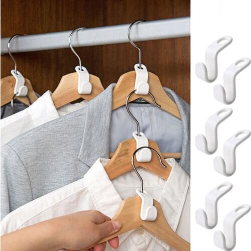 6/12Pcs Space-saving Connect Hooks for Hanger Wardrobe Closet Connect Hooks Rails Storage Organzier Clothes Hanger Linking Hooks