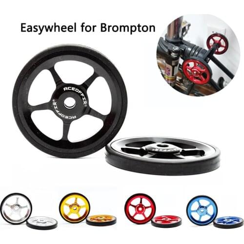 1 Pair Aceoffix Bicycle Easywheel Ultralight for Brompton Wheel Aluminum Alloy with Titanium Bolts 45g