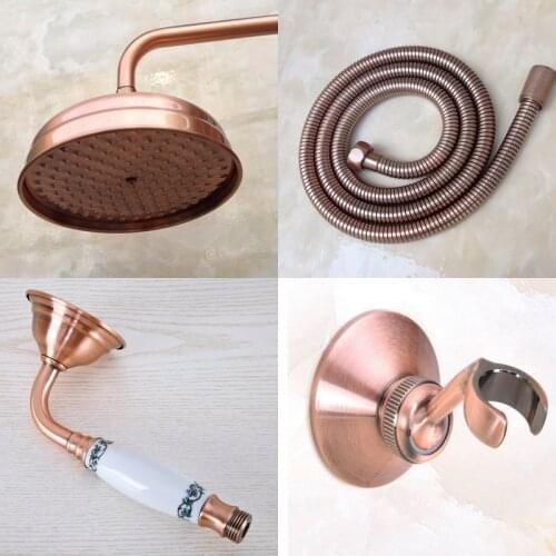 Antique Red Copper Brass Bathroom Accessories Rain Shower Head / Hand Spray / Shower Arm / Shower Hose / shower Bracket ad001