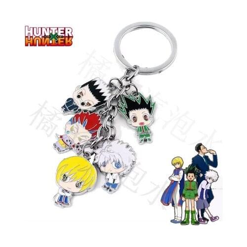 Anime HUNTER×HUNTER GON·FREECSS Killua Zoldyck Acrylic Keychain Pendant School Bags Charm Keyring Decor Cosplay Cartoon Gifts