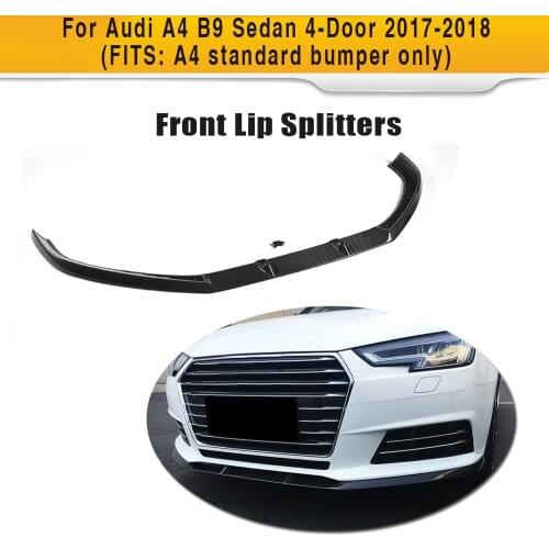 Carbon Fiber Auto Racing Front Bumper Lip Spoiler for Audi A4 B9 Sedan 4 Door standard bumper 2017 2018