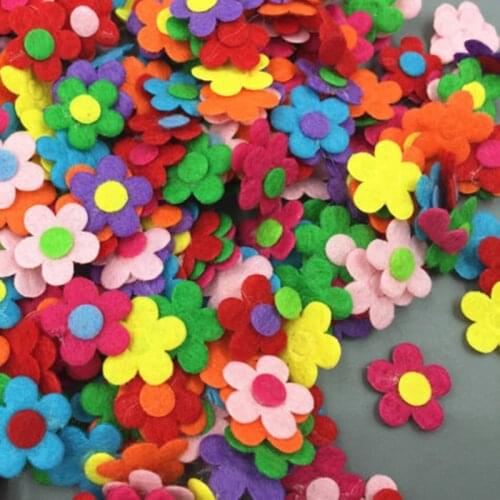 DIY 200pcs Mini petals Applique Felt Sewing Patches Kids Doll Handwork Craft 15mm