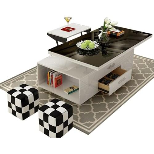 Electric multifunction foldable Coffee Table Living Room liftable and lowerable minimalist rectangle mesas centro dining table