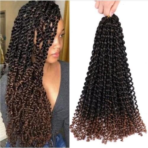 GiuliaHair Passion Twist Crochet Hair 18inch 22Roots Synthetic Single Braiding Hair Extensions Crochet Braids Spring Twist Hair