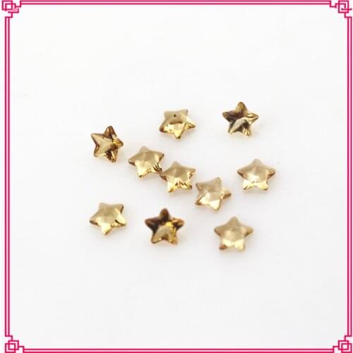 Hot selling 100pcs/lot 5mm coffee gold crystal star birthstone floating charms fit living glass memory lockets diy jewelry