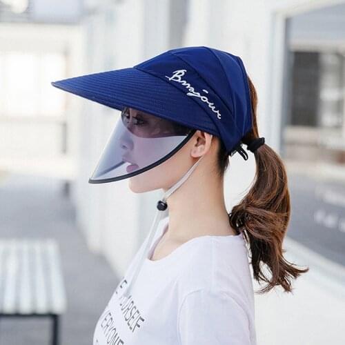 Women Men Unisex Cap Sun Protection Outdoor Double Layer Sun Hat Summer Women Ant- UV Riding Hat For Male Female