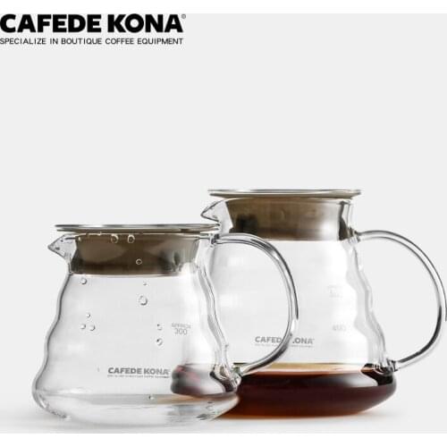 CAFEDE KONA Coffee Server 12OZ(360ml) 20OZ(600ml) Heat-resistant Glass Hand Drip Can Be Used with 101/102 Drippers/wave Dripper