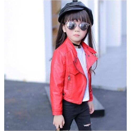 Girls Pu Jackets For Girl Coats Teen Windbreaker Clothing Childrens Outerwear girls jacket zipper leather motorcycle Clothing