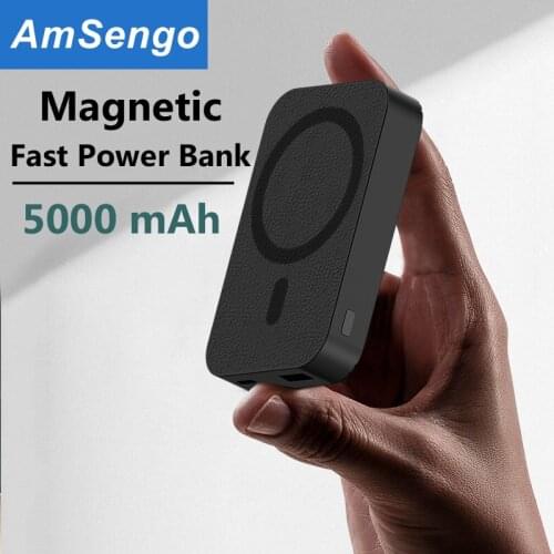 5000mAh Magnetic Wireless PowerBank Magnetic Power Bank Charger For iphone 12 12pro Max Magnet External Battery Fast Charging