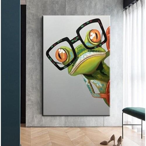 Cute Frog Abstract Oil Painting Wall Art Home Decor Wall Pictures Modern On Canvas 100% Handpainted No Framed Large Size