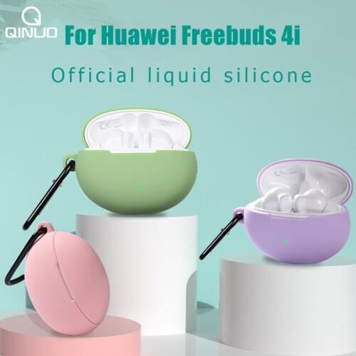 Soft Silicone Earphone Cover For Huawei FreeBuds 4i Bluetooth Wireless Headset Protector Coque For Huawei Free buds 4i Case Hook
