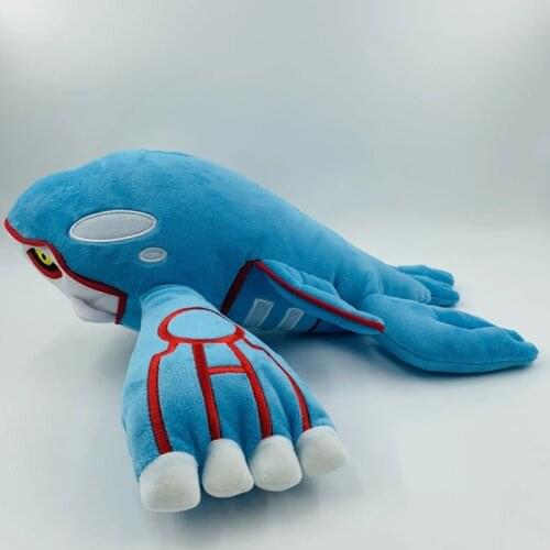 Original Pokemon Film Series Blue Kyogre Plush Toy Kawaii Whale Soft Stuffed Doll Kids Gift 37cm
