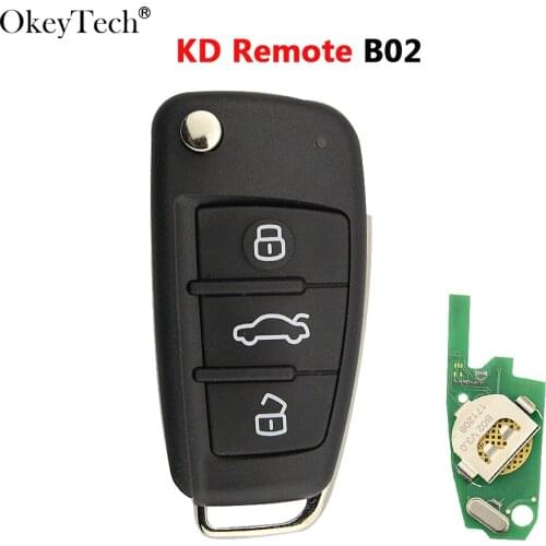 Okeytech Original B Series Remote Control KD B02 Car Key 3 Buttons Work With URG200/KD900/KD200 Key Programmer For Audi