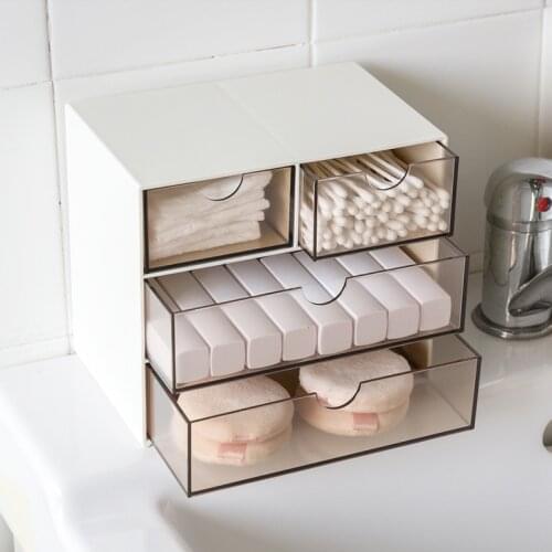 Plastic Makeup Organizer Jewelry Box Cosmetic Organizer Makeup Box Lipstick A Three-Story Makeup Storage Nail Polish Organizer