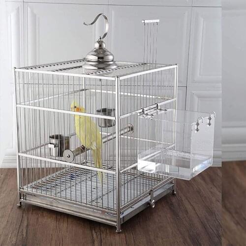 Parrots Bird Bathtub Transparent Parakeets Cockatiel Spacious Acrylic House Shower Pet Supplies Cage Portable With Hanging Hooks