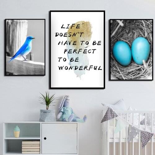 Poster Nursery Forest Animal Bird Egg Alphabet Canvas Painting Nordic Children Baby Bedroom Decoration