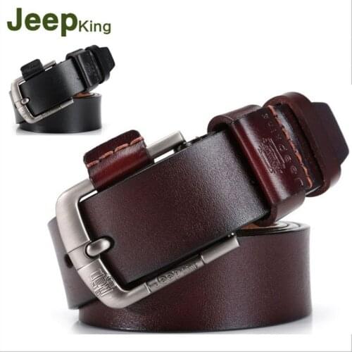 Mens Belt fashion Genuine Leather Business Wild Casual Pin Buckle Belt Cross Buttonhole Design Flexible Cowhide