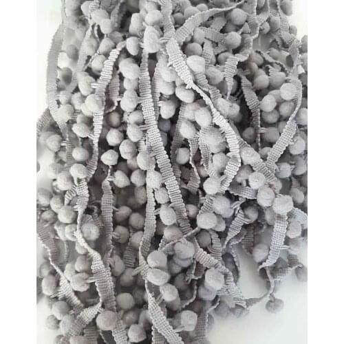 Gray color pompom ribbon ornament