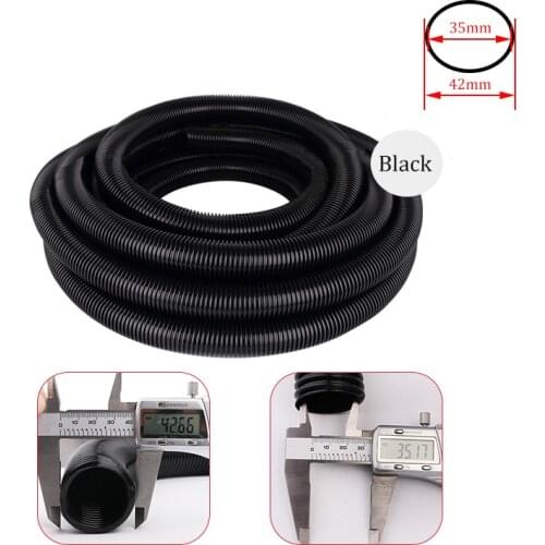 Inner Diameter 35mm Vacuum Cleaner Thread Hose Durable Flexible Replacement Vacuum Tube Bellows Straws Soft Pipe Black