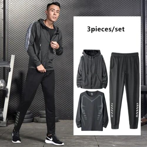 Running Tracksuits Mens Running Sets Reflective Jogging Basketball Soccer Shirt Pants Gym Tights Running Sport Training Clothes