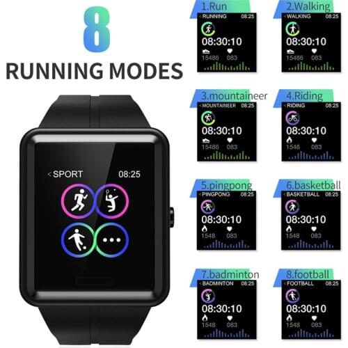 SKMEI W37 HD Dynamic Colorful Sport Wristwatch Touch Screen Fit Spanish Call Reminder Theme Selection Heart Rate Blood Pressure